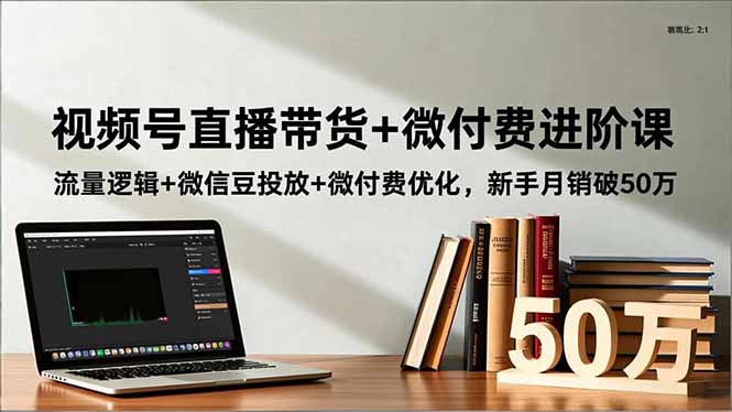 视频号直播带货+微付费进阶课：流量逻辑+微信豆投放+微付费优化，新手月销破50万-千汇网创