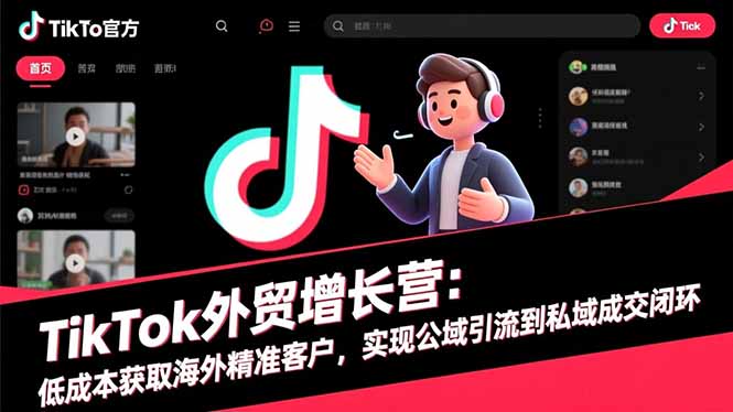 TikTok外贸增长营：低成本获取海外精准客户，实现公域引流到私域成交闭环-千汇网创