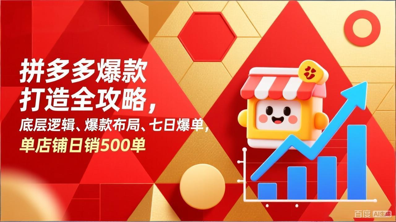 拼多多爆款打造全攻略，底层逻辑、爆款布局、七日爆单，单店铺日销500单-千汇网创