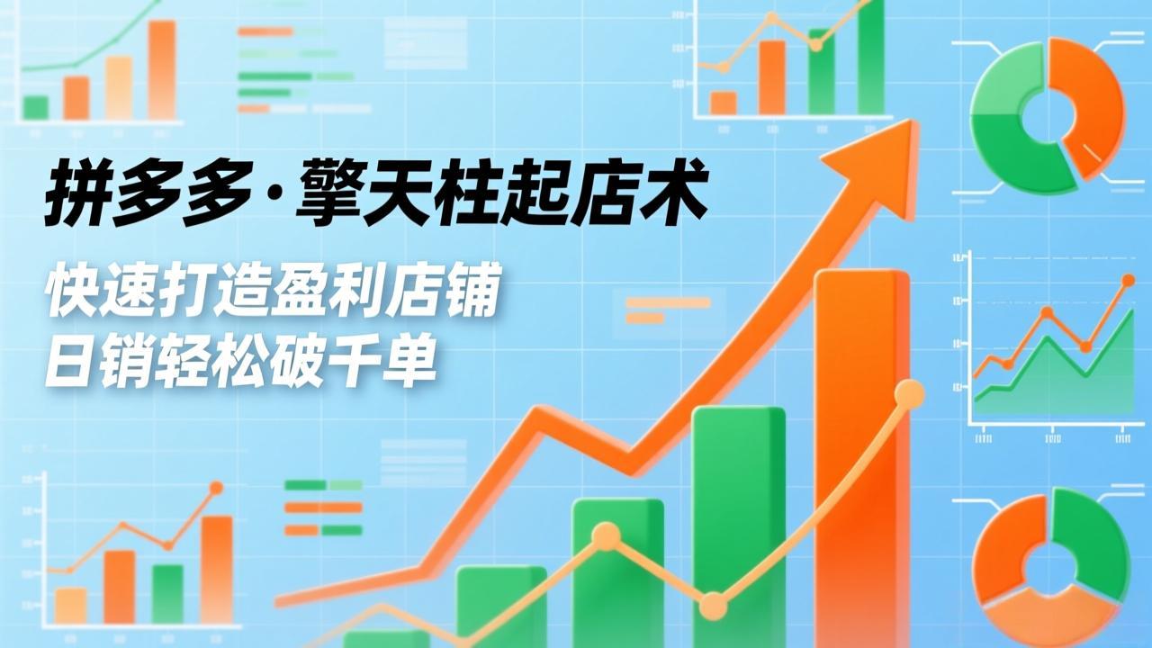 拼多多·擎天柱起店术，爆流布局、利润起飞、不断流，快速打造盈利店铺，日销轻松破千单-千汇网创