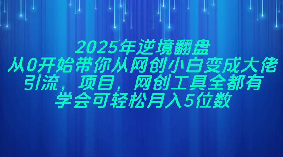 2025年逆境翻盘，从0开始带你从网创小白变成大佬，引流，项目，网创工...-千汇网创