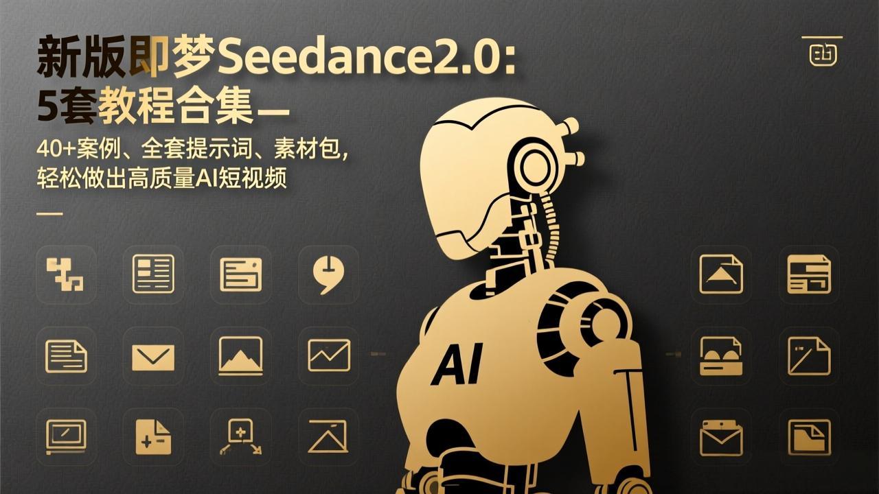 新版即梦Seedance2.0：5套教程合集，40+案例、全套提示词、素材包，轻松做出高质量AI短视频-千汇网创