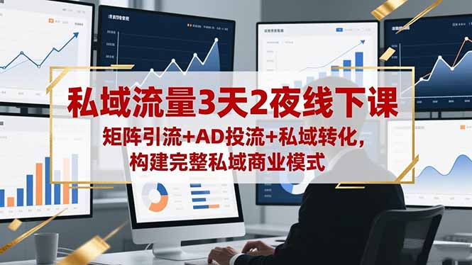 私域流量3天2夜线下课，矩阵引流+AD投流+私域转化，构建完整私域商业模式-千汇网创