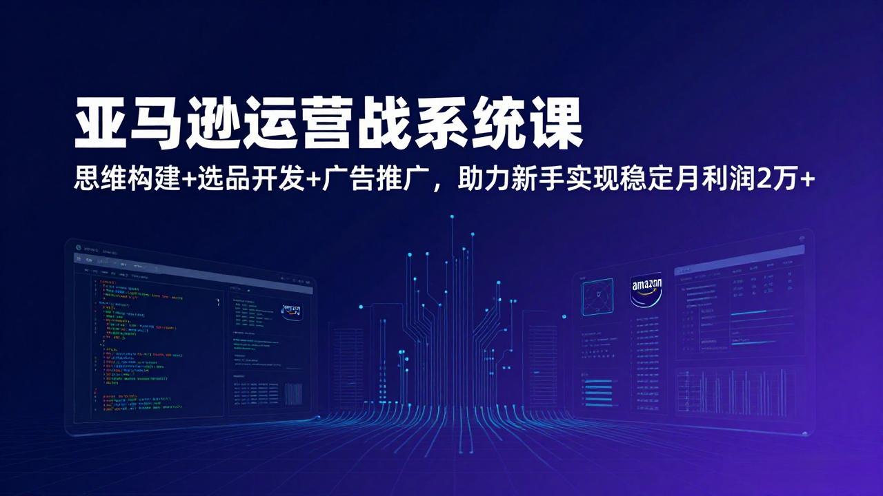 亚马逊运营实战系统课，思维构建+选品开发+广告推广，助力新手实现稳定月利润2万+(更新-千汇网创