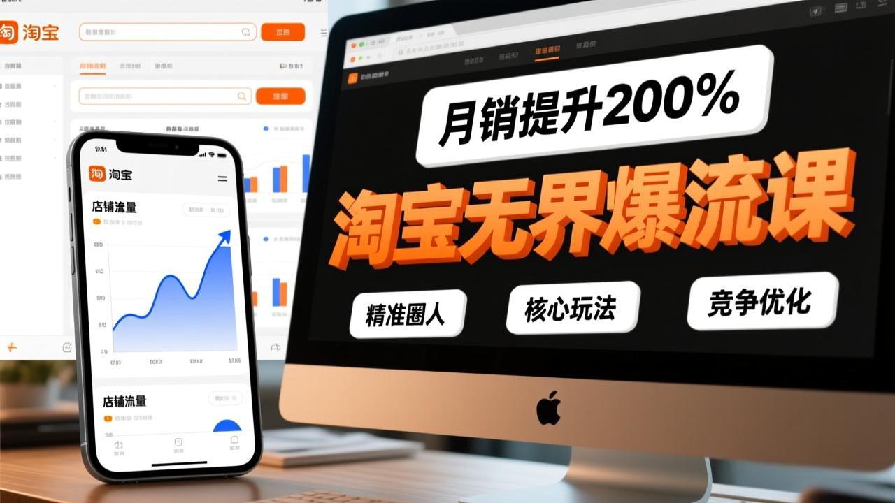 淘宝无界爆流课，精准圈人、核心玩法、竞争优化，快速引爆店铺流量，月销提升200%-千汇网创