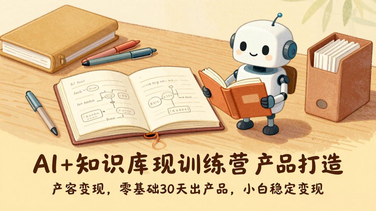 AI+知识库变现训练营，产品打造、内容创作、全平台变现，零基础30天出产品，小白稳定变现-千汇网创