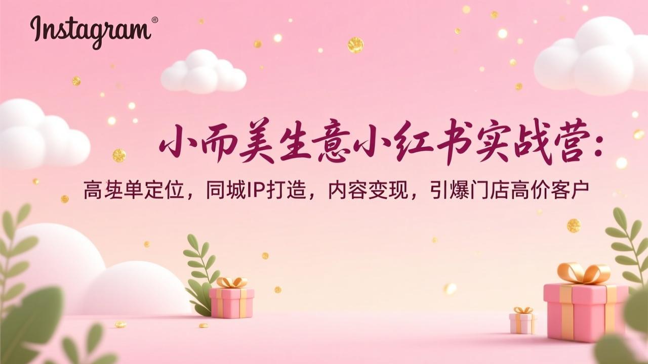 小而美生意小红书实战营：高客单定位，同城IP打造，内容变现，引爆门店高价客户-千汇网创