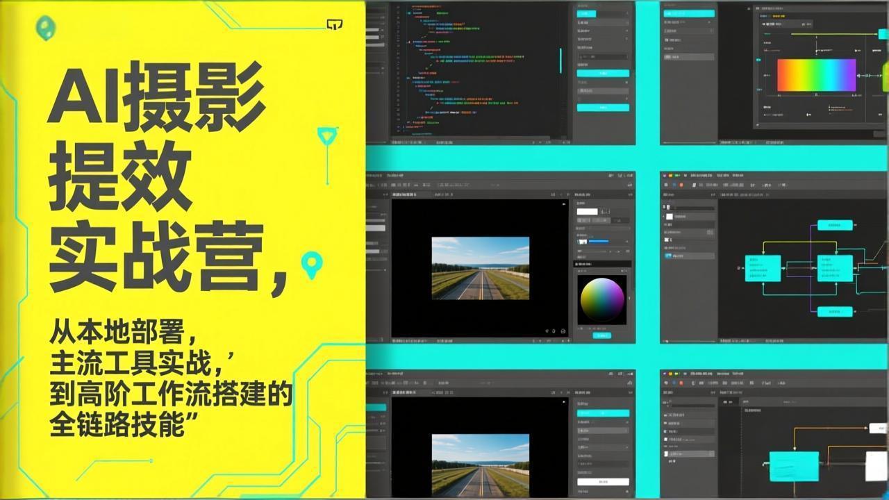AI+摄影提效实战营，从本地部署，主流工具实战，到高阶工作流搭建的全链路技能-千汇网创