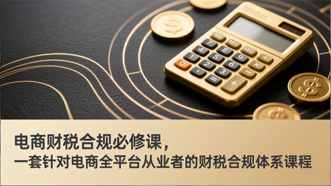 电商财税合规必修课，是一套针对电商全平台从业者的财税合规体系课程-千汇网创