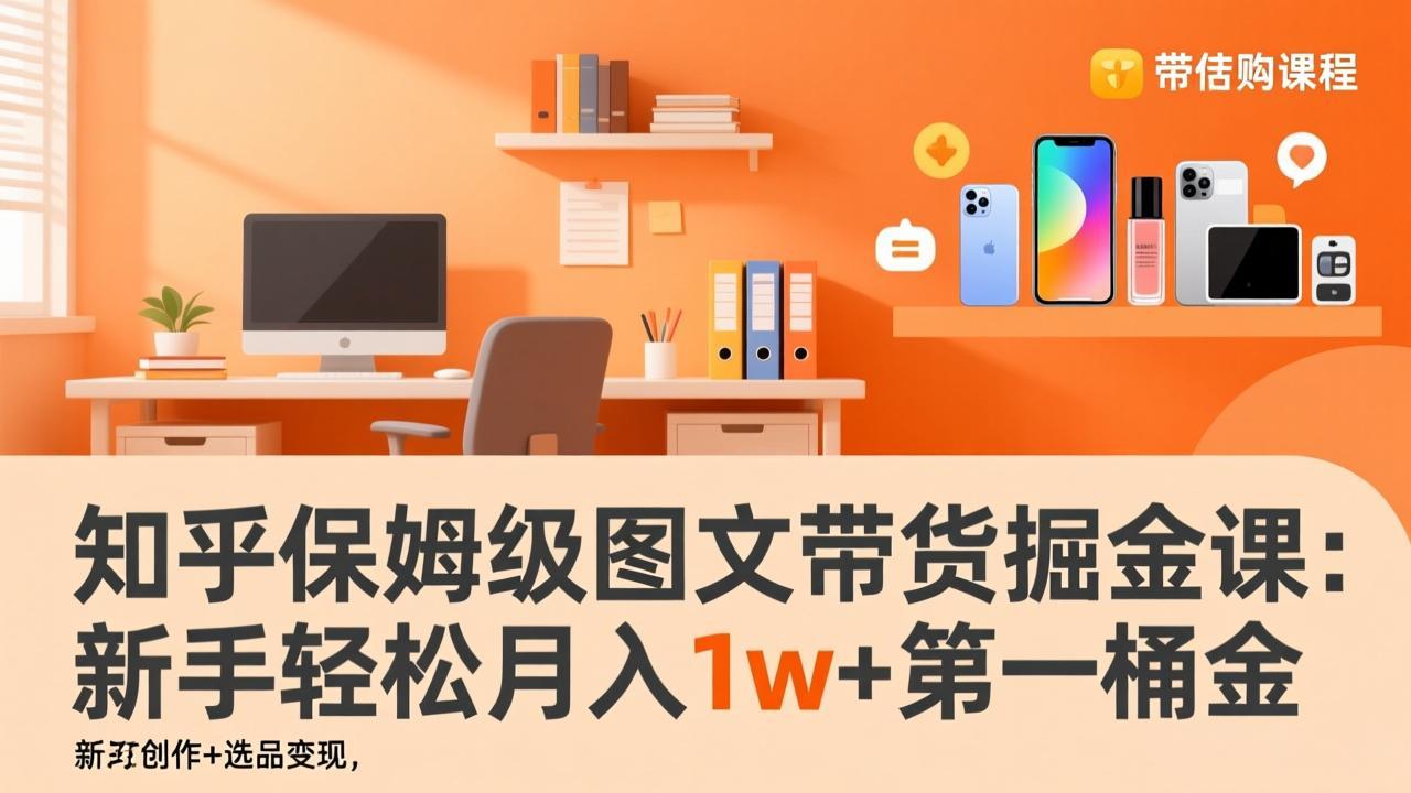 知乎保姆级图文带货掘金课：账号打造+爆文创作+选品变现，新手轻松月入1w+第一桶金-千汇网创