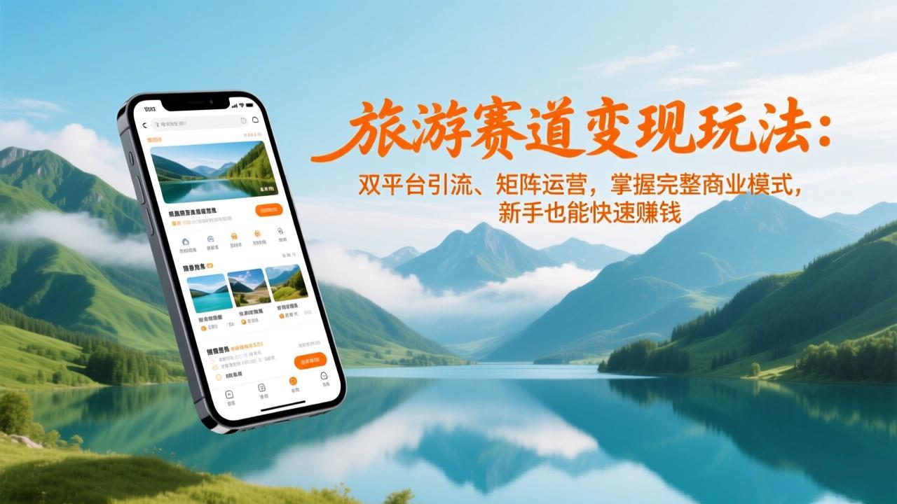 旅游赛道变现玩法：双平台引流、矩阵运营，掌握完整商业模式，新手也能快速赚钱-千汇网创