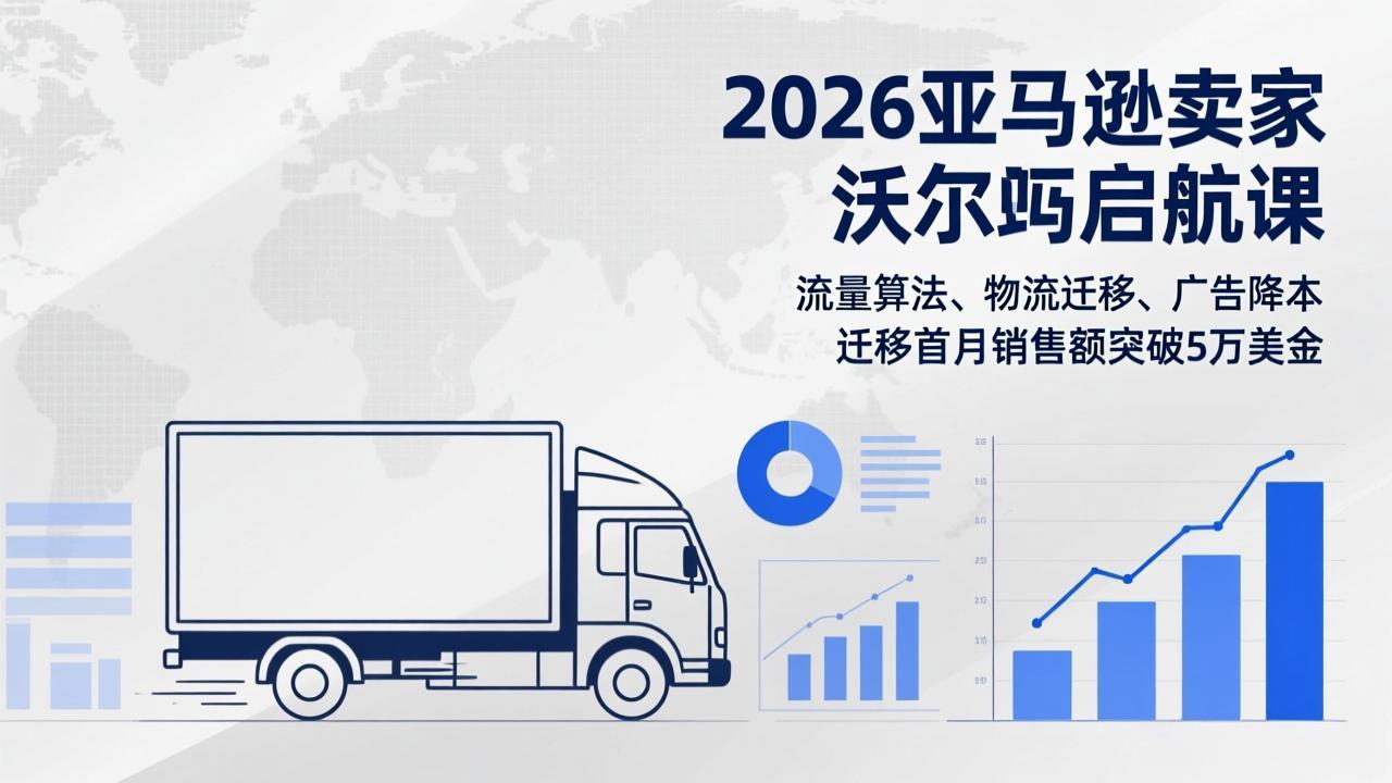 2026亚马逊卖家沃尔玛启航课，流量算法、物流迁移、广告降本，迁移首月销售额突破5万美金-千汇网创
