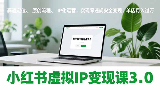 小红书虚拟IP变现课3.0，赛道定位、原创流程、IP化运营，实现零违规安全变现，单店月入过万-千汇网创