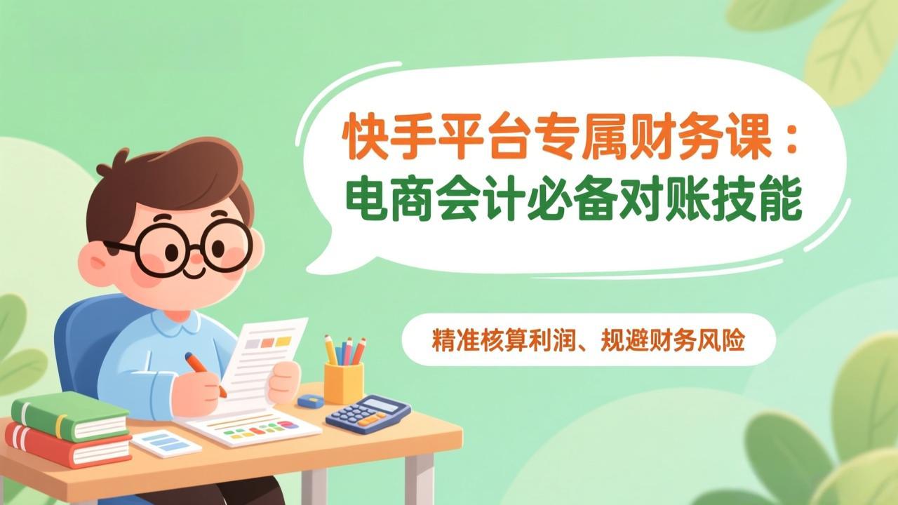 快手平台专属财务课：电商会计必备对账技能，精准核算利润、规避财务风险-千汇网创