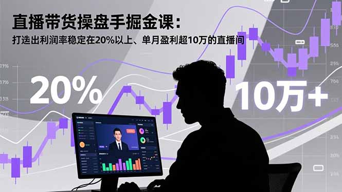 直播带货操盘手掘金课：打造出利润率稳定在20%以上、单月盈利超10万的直播间-千汇网创