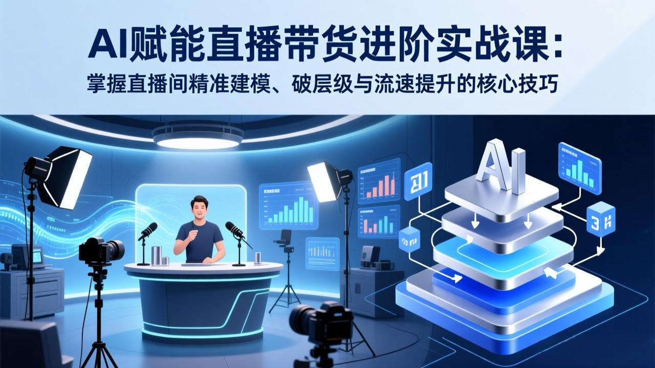 AI赋能直播带货进阶实战课：掌握直播间精准建模、破层级与流速提升的核心技巧-千汇网创