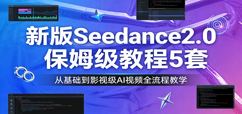 新版Seedance2.0保姆级教程5套：从基础到影视级AI视频全流程教学-千汇网创