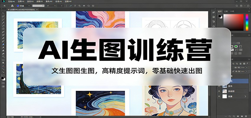 AI生图训练营：文生图图生图，高精度提示词，零基础快速出图-千汇网创