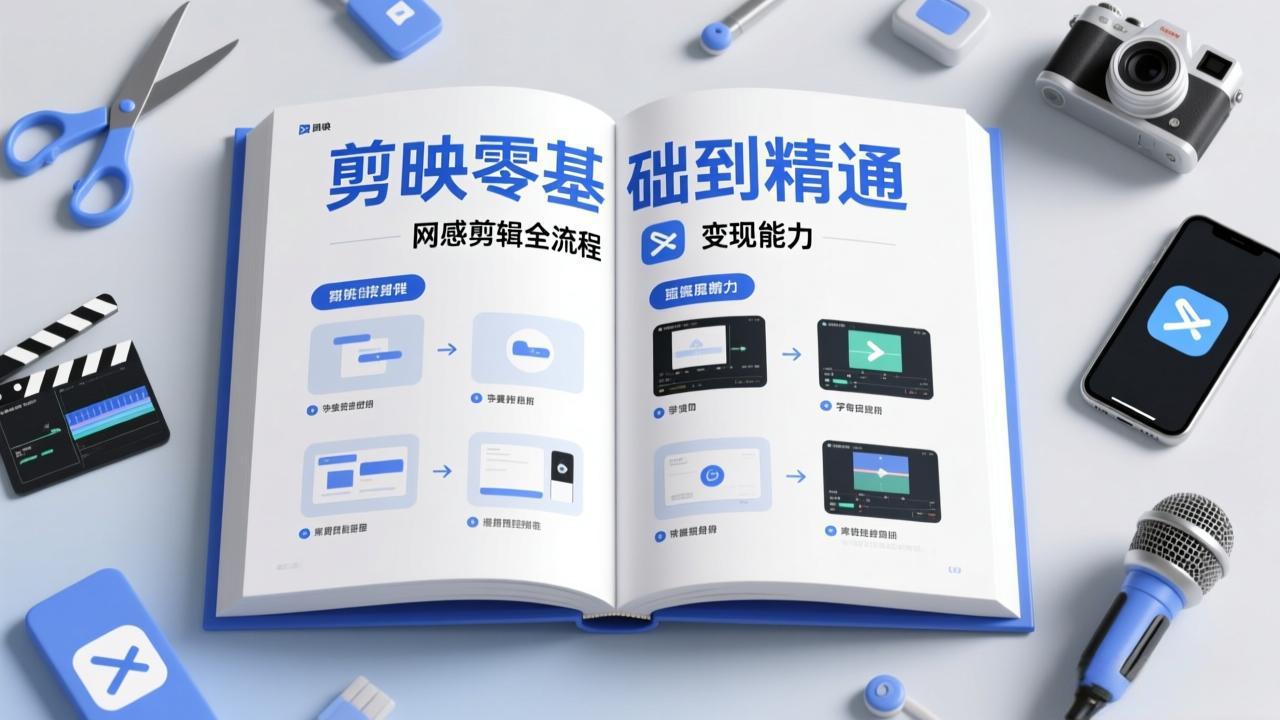剪映零基础也能快速上手，从入门到精通掌握网感剪辑全流程，掌握能直接变现的剪辑能力-千汇网创