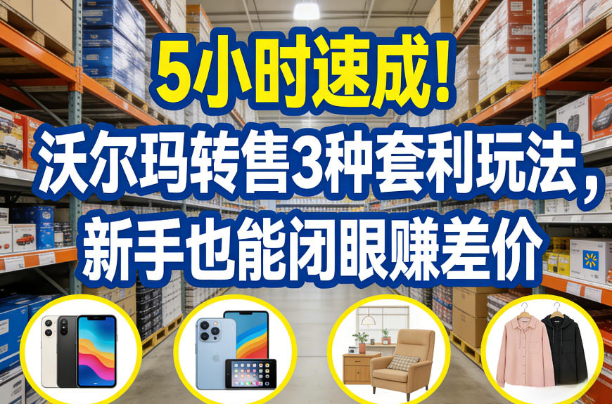 5小时速成！沃尔玛转售3种套利玩法，新手也能闭眼賺差价-千汇网创