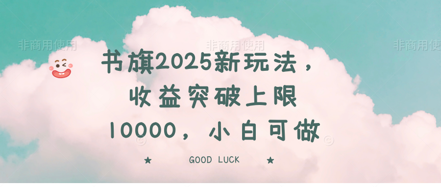 书旗2025新玩法，收益突破上限10000，小白可做-千汇网创