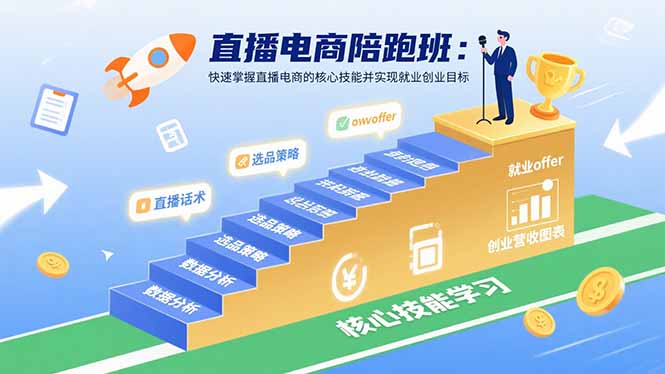 直播电商陪跑班：快速掌握直播电商的核心技能并实现就业/创业目标-千汇网创