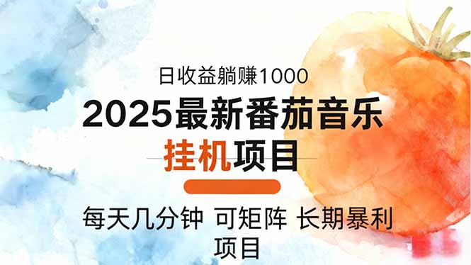 2025年最新番茄音乐人挂机项目，每天几分钟，月入1000＋，可矩阵，一台…-千汇网创