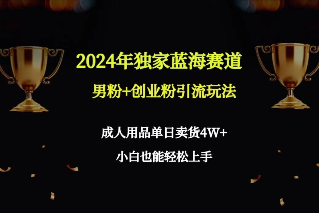 2024年独家蓝海赛道男粉+创业粉引流玩法，成人用品单日卖货4W+保姆教程-千汇网创