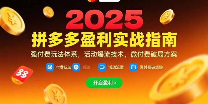 拼多多盈利实战指南，强付费玩法，活动爆流技术，微付费破局方案(更新7月-千汇网创
