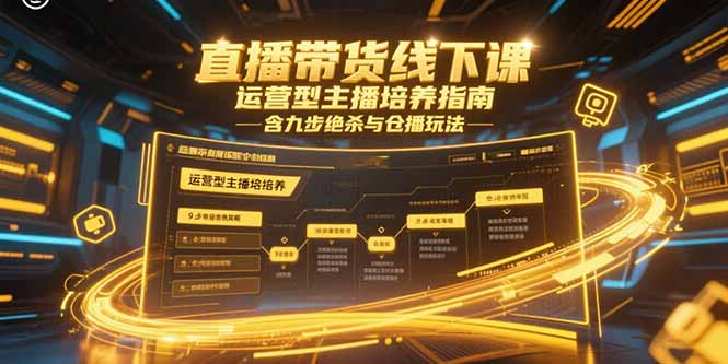 直播带货线下课，运营型主播培养指南，含九步绝杀与仓播玩法-千汇网创