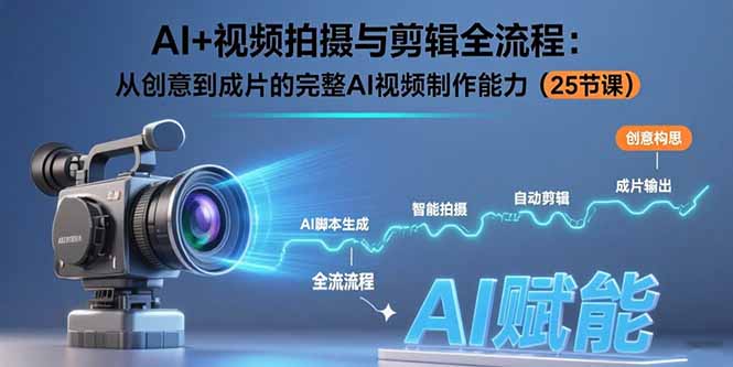 AI+视频拍摄与剪辑全流程：从创意到成片的完整AI视频制作能力(25节课-千汇网创