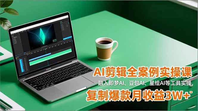 AI剪辑全案例实操课，融入即梦AI、豆包AI、星绘AI等工具实操，复制爆款月收益3W+-千汇网创