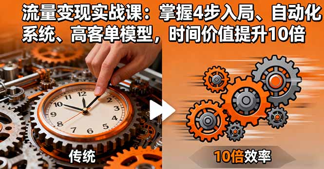 流量变现实战课：掌握4步入局、自动化系统、高客单模型，时间价值提升10倍-千汇网创