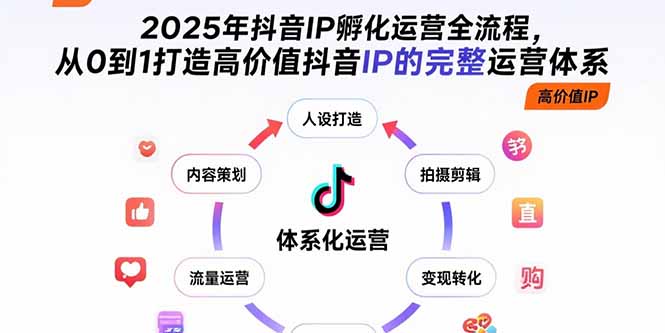 2025年抖音IP孵化运营全流程，从0到1打造高价值抖音IP的完整运营体系-千汇网创