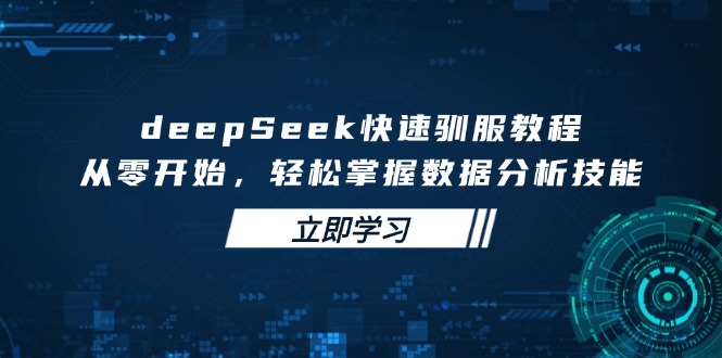 deepSeek快速驯服教程，从零开始，轻松掌握数据分析技能-千汇网创