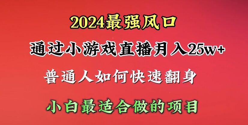 (10020期)2024年最强风口，通过小游戏直播月入25w+单日收益5000+小白最适合做的项目-千汇网创