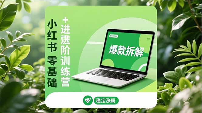 小红书零基础+高阶训练营：安全养号、爆款拆解、长效运营，实现稳定涨粉与变现-千汇网创
