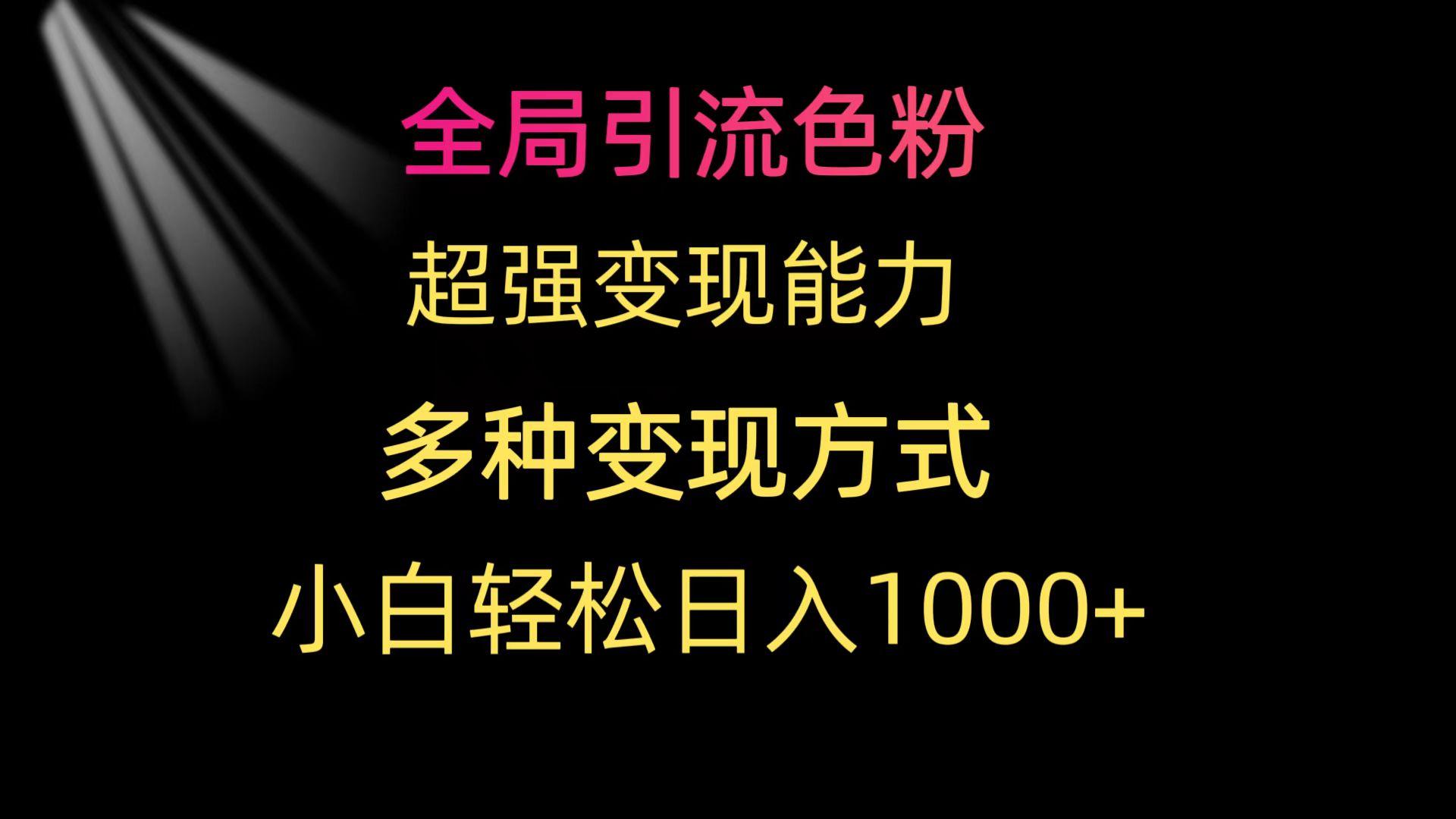 (9680期)全局引流色粉 超强变现能力 多种变现方式 小白轻松日入1000+-千汇网创