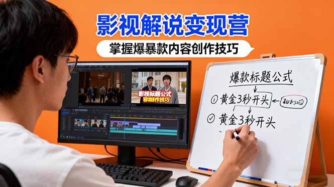 影视解说变现营：通过30+实战案例爆款内容创作技巧，掌握影视解说盈利密码-千汇网创