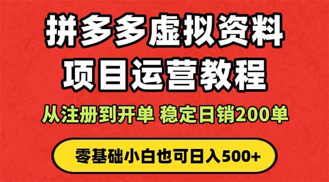 拼多多开店运营课程： 蓝海变现玩法，轻松实现睡后收入 零基础小白也可...-千汇网创