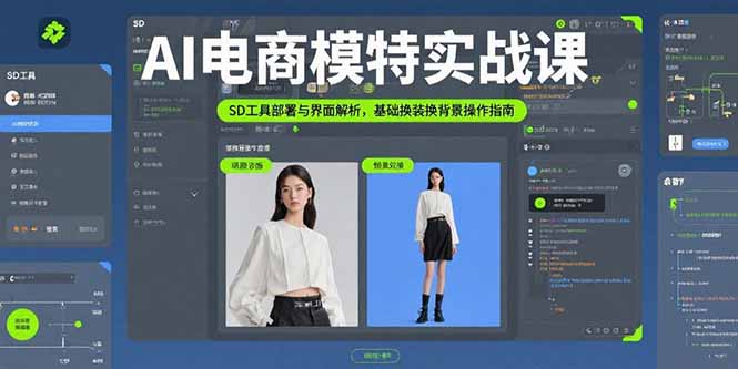AI电商模特实战课，SD工具部署与界面解析，基础换装换背景操作指南-千汇网创