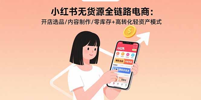 小红书无货源全链路电商：开店选品/内容制作/零库存+高转化轻资产模式-千汇网创