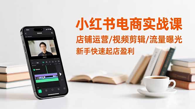 小红书电商实战课：店铺运营/视频剪辑/流量曝光，新手快速起店盈利-千汇网创