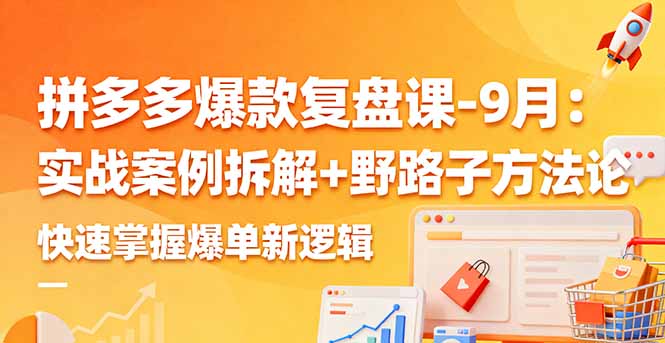 拼多多爆款复盘课-9月：实战案例拆解+野路子方法论，快速掌握爆单新逻辑-千汇网创