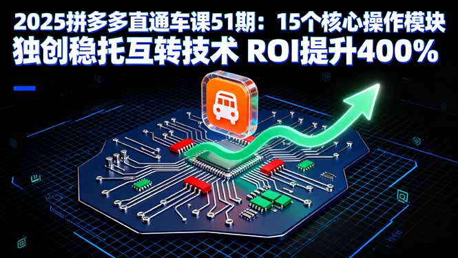 2025拼多多直通车课51期：15个核心操作模块 独创稳托互转技术 ROI提升400%-千汇网创