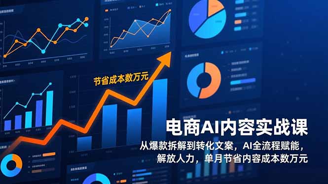 电商AI内容实战课，从爆款拆解到转化文案，AI全流程赋能，解放人力，单月节省内容成本数万元-千汇网创