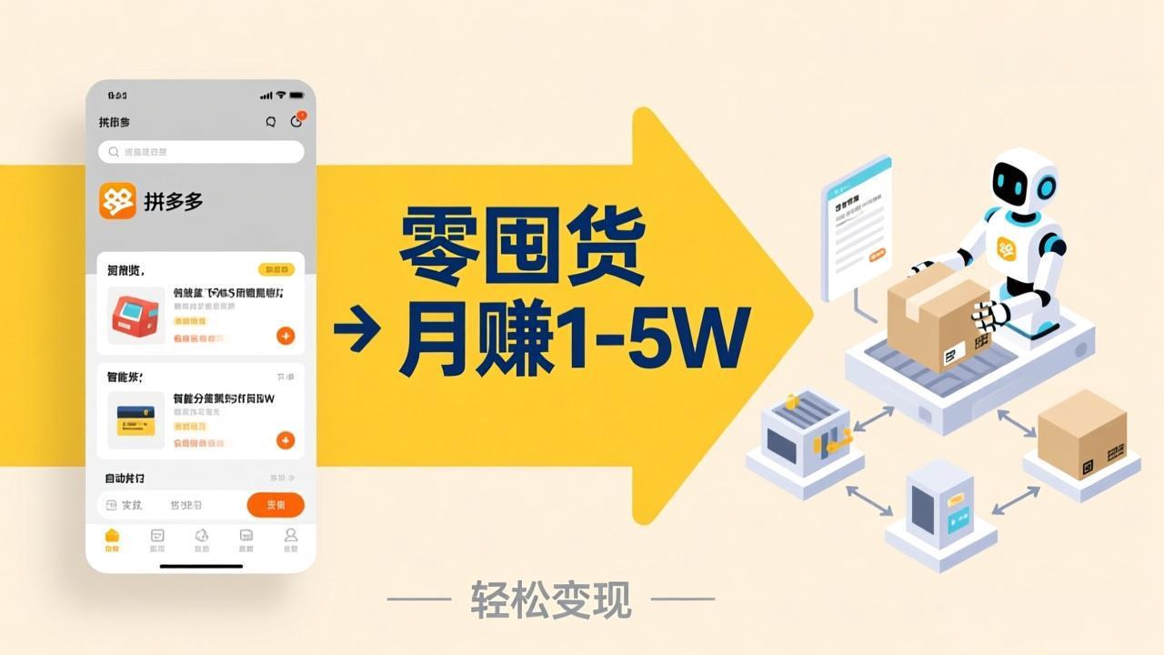 不用囤货不用跑单！拼多多虚拟玩法，机器人管理发货和客服，帮你月赚 1-5W-千汇网创