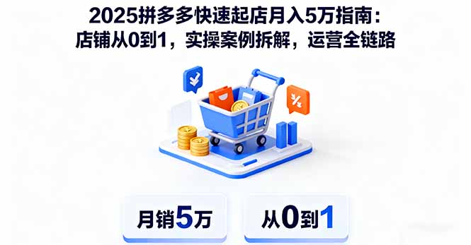 2025拼多多快速起店月入5万指南：店铺从0到1，实操案例拆解，运营全链路-千汇网创
