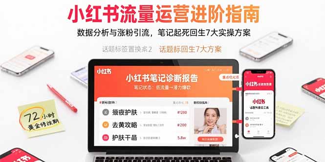 小红书流量运营进阶指南，数据分析与涨粉引流，笔记起死回生7大实操方案-千汇网创