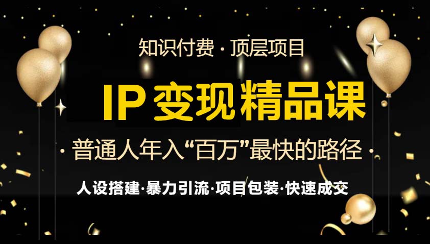 IP变现最新精品课程，知识付费全流程+最强引流术+小白避坑指南-千汇网创